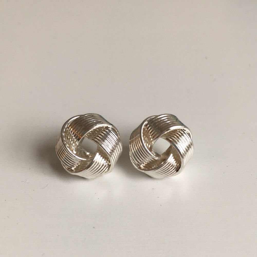 Silver knot earrings